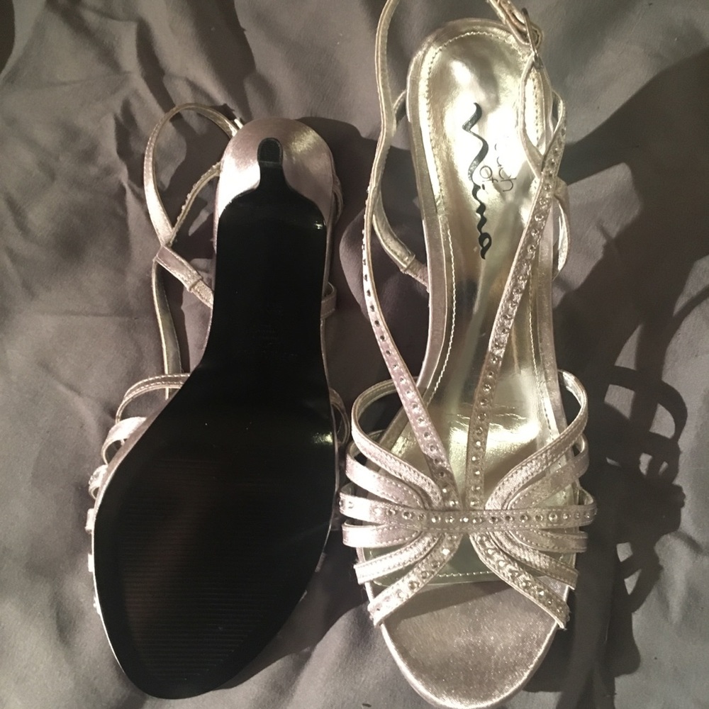 Silver high heels